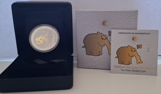 1 oz argento ottimizzante 2021 dorato placcato oro moneta argento Tuvalu n. 191