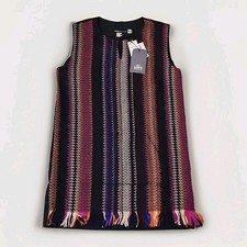Vestido Manta con Flecos Hecho y Artesanal Levi's Recto Pin-Dot TALLA M $298 NUEVO