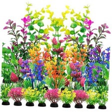 QUOZUO 25pcs Artificial Plant, Fish Tank Decorations Plants, Aquarium Decor,