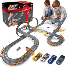 Slot Car Race Track Sets, Race Car with 4 High Speed Cars, Race Tracks for Kids