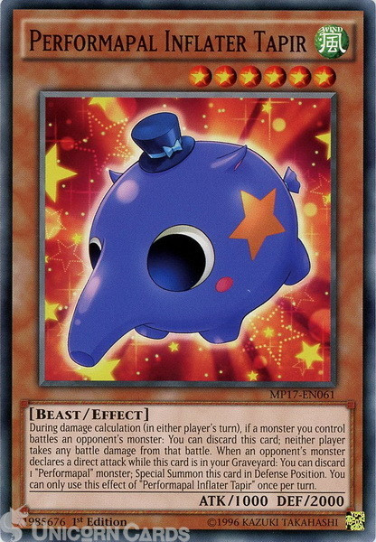 MP17-EN061 Performapal Inflater Tapir Common 1st Edition Mint Yu-Gi-Oh! Card