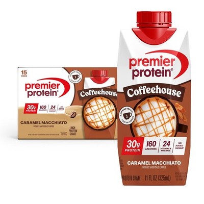 Premier Protein High Shake, Coffeehouse Caramel Macchiato, 11fl. oz., 15 pk.