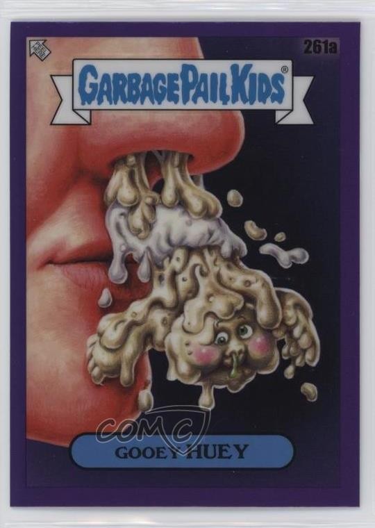 2024 Topps Garbage Pail Kids Chrome Purple Refractor #261a Gooey Huey front