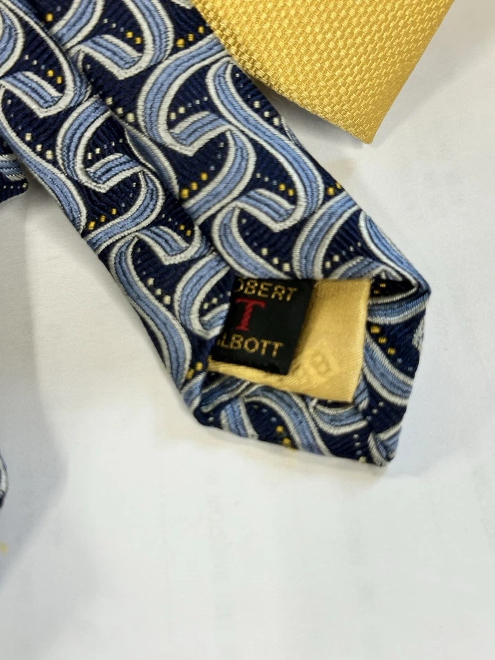 Corbata Robert Talbots Hombre Extra Larga y Nueva con Etiquetas Corbata Náutica 100% Seda Foto 4 de 4