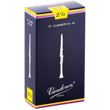 Vandoren Traditional Bb Clarinet Reeds Strength 2.5 Box of 10