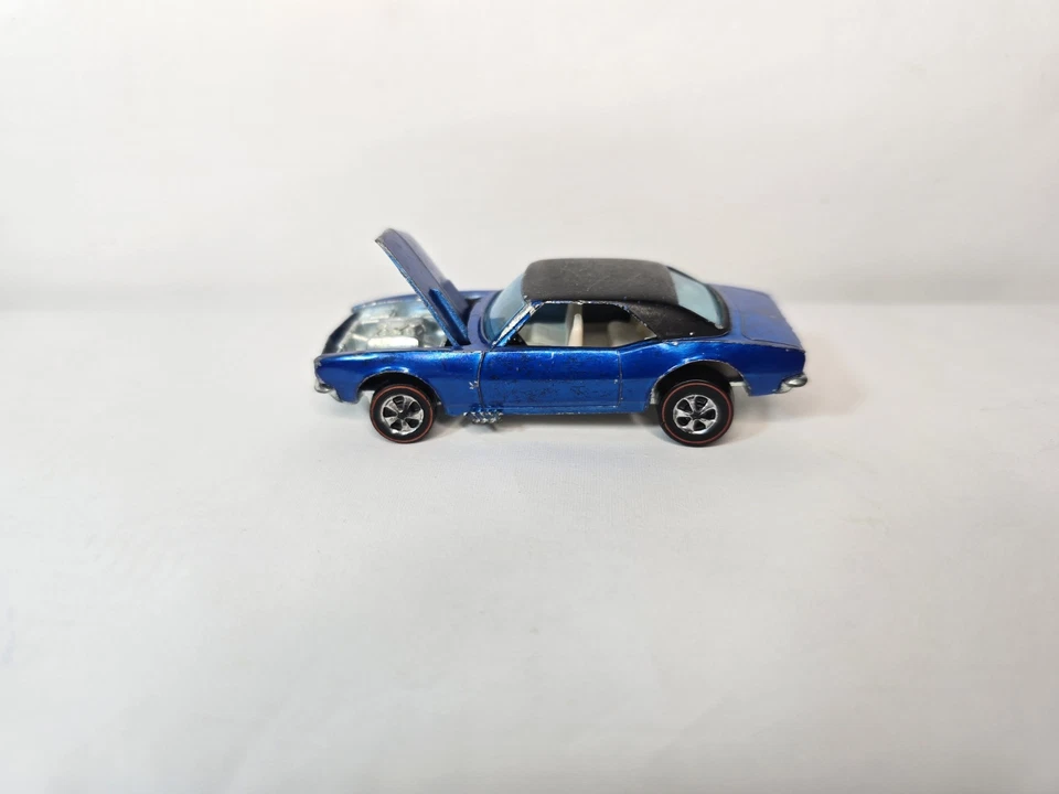 Camaro personalizado Hot Wheels 1967 Redline azul y negro hecho en Hong Kong Foto 4 de 4
