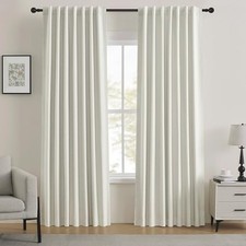 Blackout Curtains 90 Inch Long 2 Panels Set for 52"W x 90"L Pack of 2 Natural