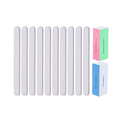 2 Pcs Grits Double Sided Nail Sand Polishing Tablets Manicure Buffer Block