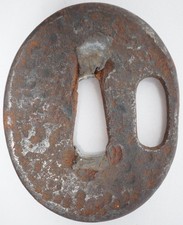 Iron Tsuba (hand guard) for Japanese sword, Edo original from Japan 0131D6