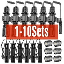 1-10PC LED Flashlight Rechargeable Gun Flashlights+20mm Mount+Remote for Hunting