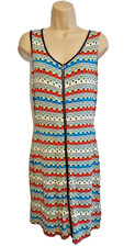M&S Limited Collection Zip Front Dress UK 10 Sleeveless Viscose Geometric