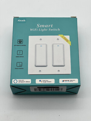 Aleath Smart WiFi Light Switch  2 Gang Works with Amazon Alexa