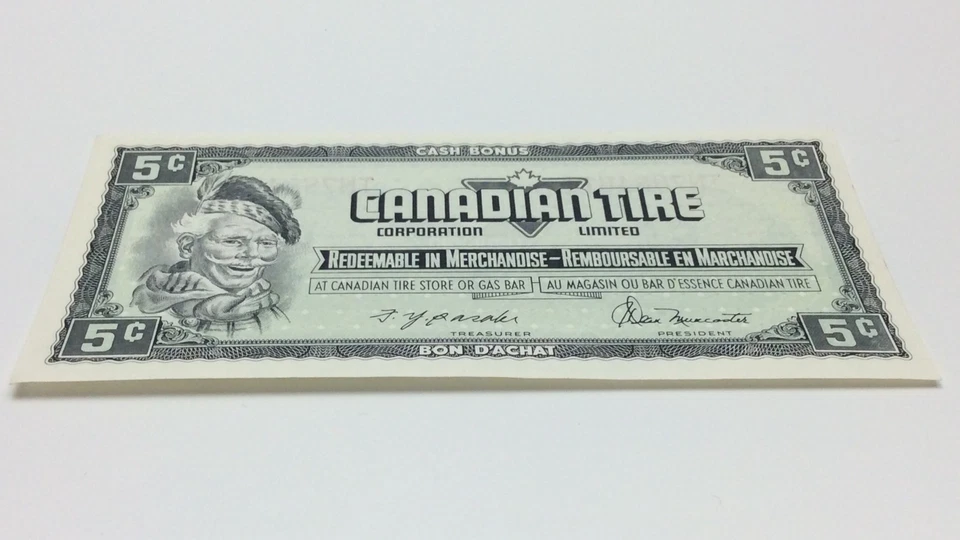 1974 Canadian Tire 5 Cents Uncirculated Banknote CTC Gas Bar Cash Bonus E042 - Image 3 of 4