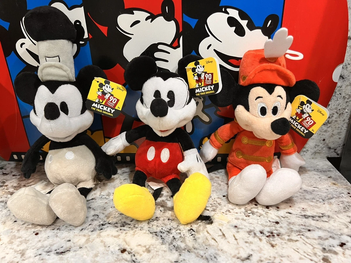 Mickey Mouse Disney 90th Anniversary Years of Magic Complete Plush Set of 3  NEW