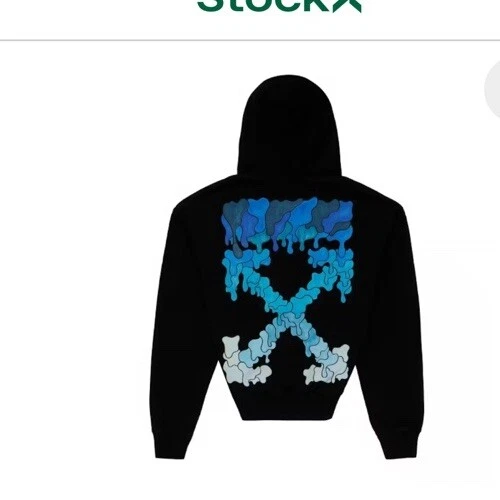 OFF WHITE Felpa con cappuccio Off White Market blu nero taglia L