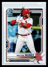 2021 Bowman Draft #BDC-56 Malcom Nunez Chrome Refractor St. Louis Cardinals