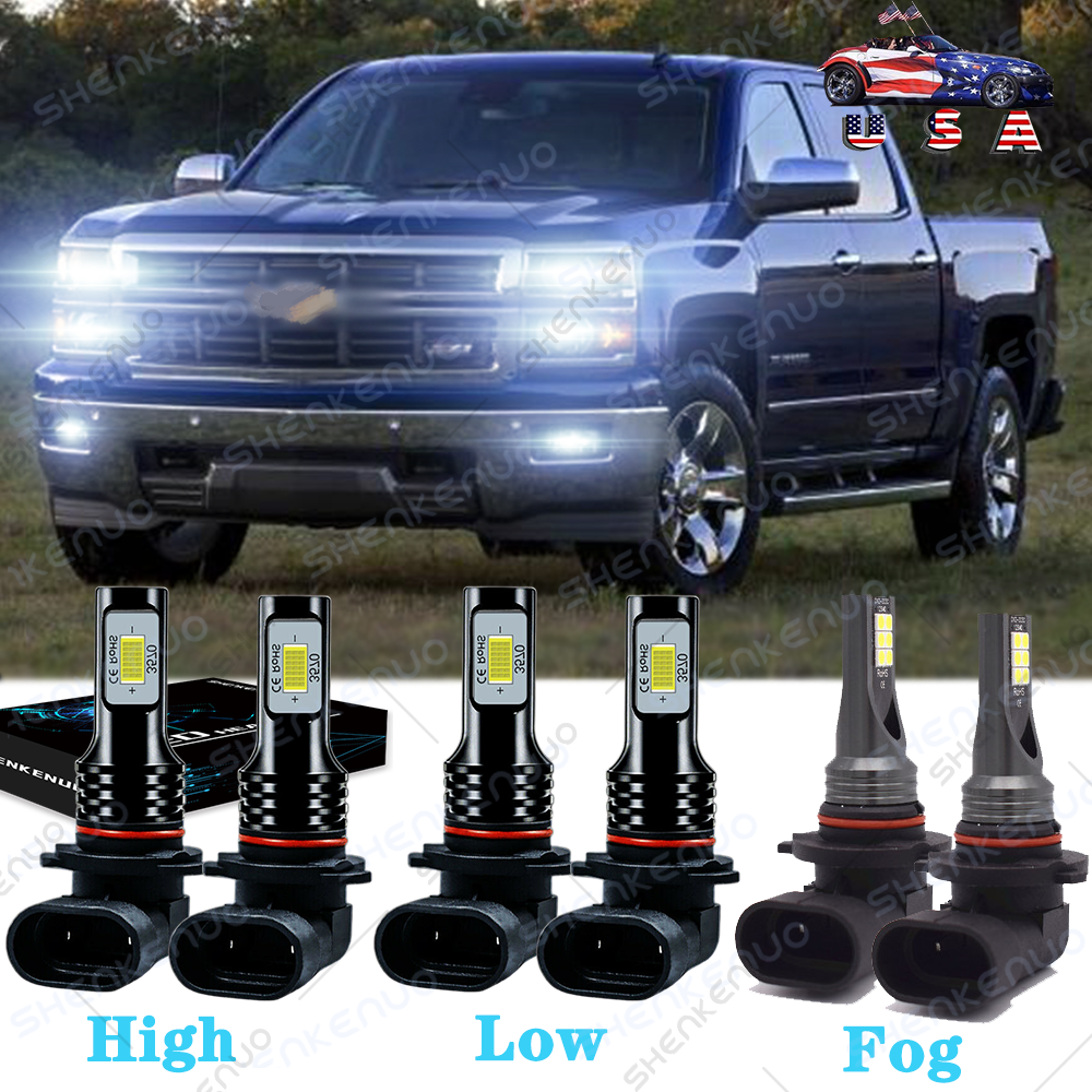 For Silverado 1500 2500 HD 2004-2006 LED Headlight + Fog Light Bulbs Kit  P0787 | eBay