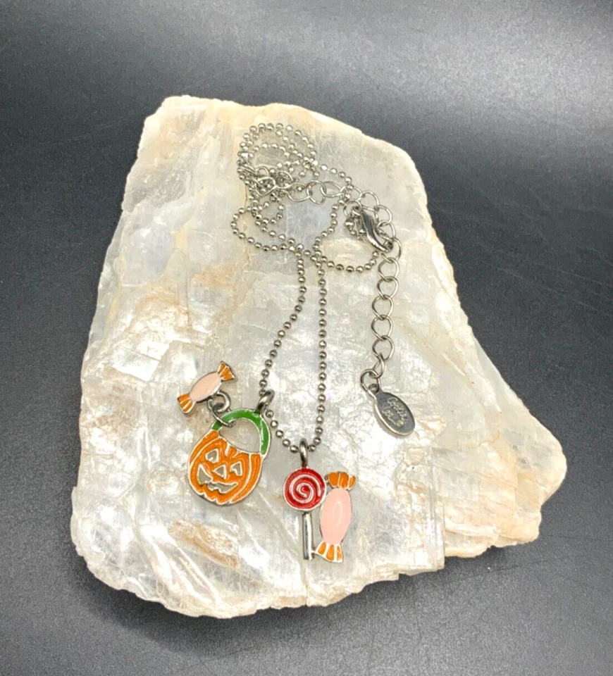 Cookie Lee Halloween Calabaza Piruleta Caramelo Dijes Esmalte Collar Regalo Espeluznante Foto 4 de 4