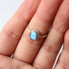 Solid 925 Sterling Silver Natural Labradorite Ring Gemstone Jewelry For Her R 72