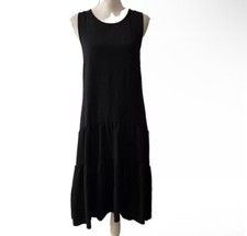 Tahari Arthur Levine Black Tiered Midi Sleeveless Dress Size XS
