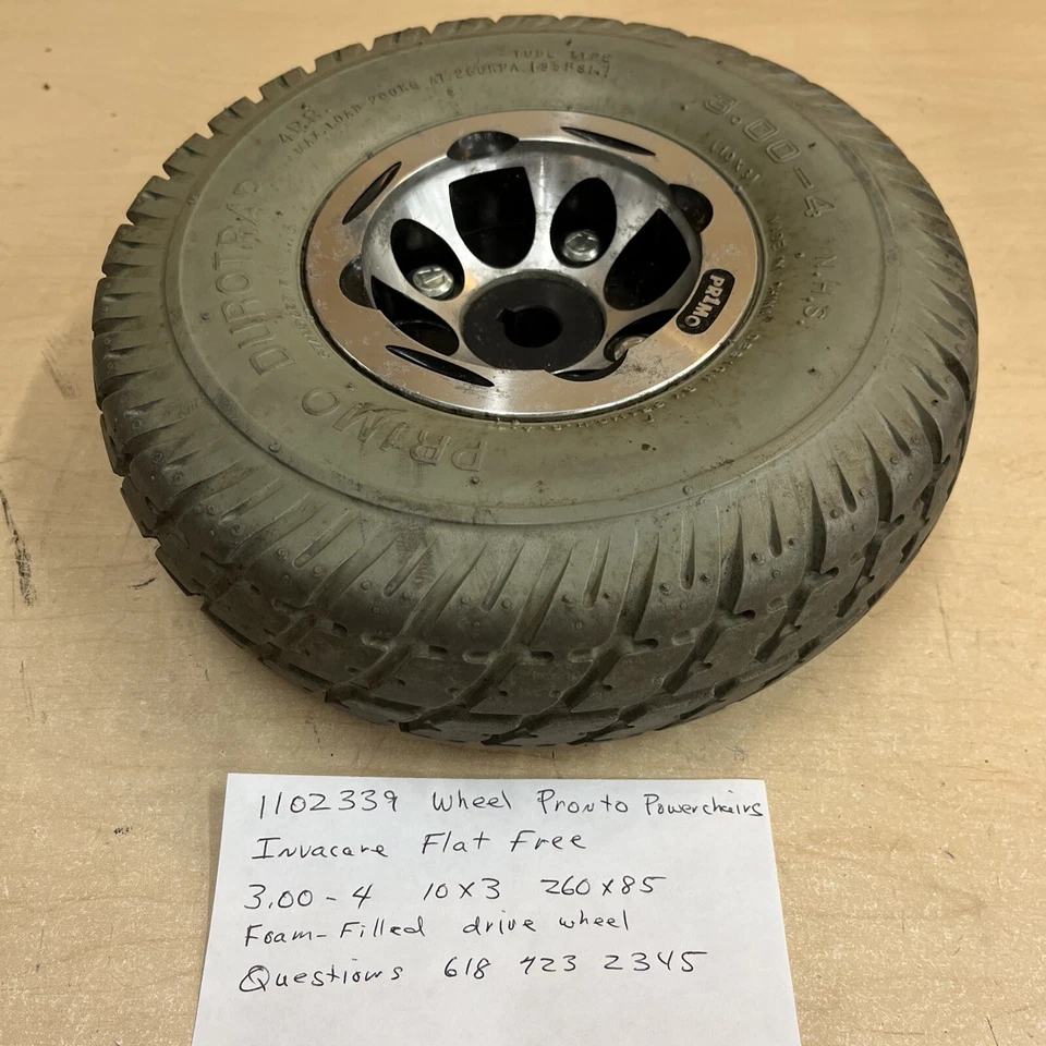 3.00-4 wheel 10X3 260X85 flat free 1102339 - Image 4 of 4