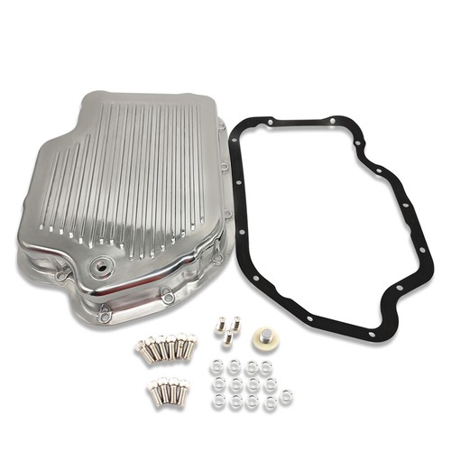Turbo TH400 Finned Aluminum Transmission Oil Pan Set 2 1/2" Polished w