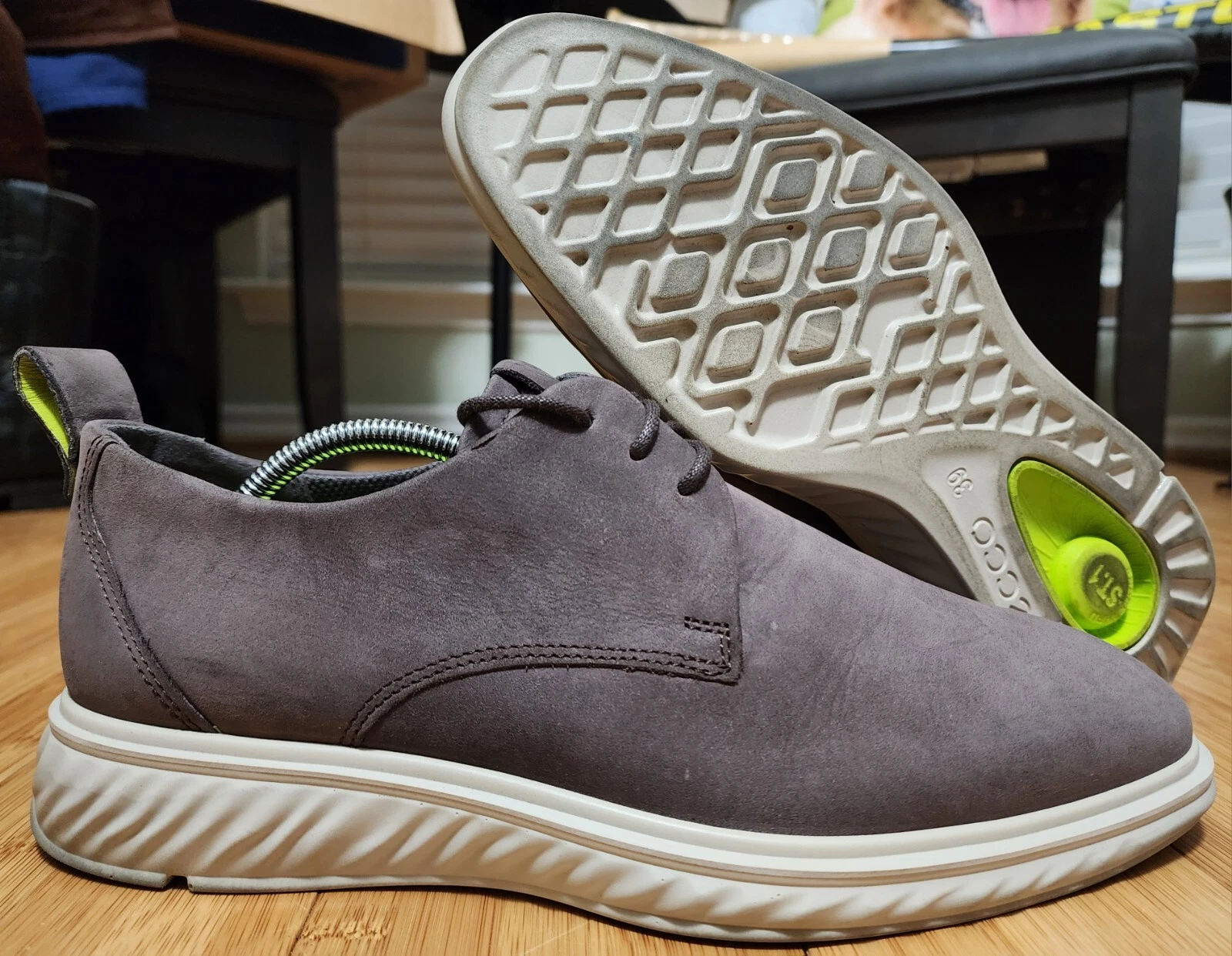 Oxford derby ECCO ST.1 Hybrid Lite punta liscia grigio pelle nabuk uomo EU 39 US 5