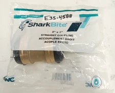 SharkBite UXL0154 Push-To-Connect 2" x 2" Brass Straight Coupling