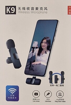 Wireless Lavalier Microphone Audio Video Recording Vlog Live Mini Mic für Handys