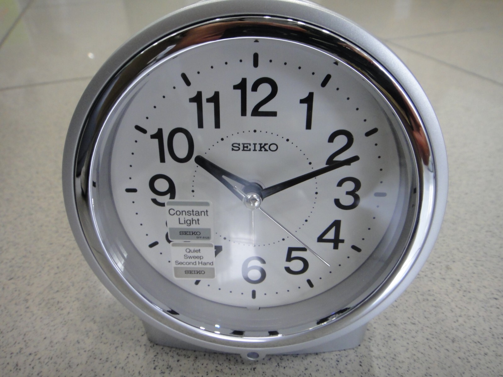 Seiko bedside ALARM CLOCK QHE117S auto Light Snooze Beep Sweep Silver eBay