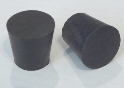 #4 Black Nat Rubber Laboratory Stoppers Size 4 PLUGS SOLID STOPPER 6/pack RS-4
