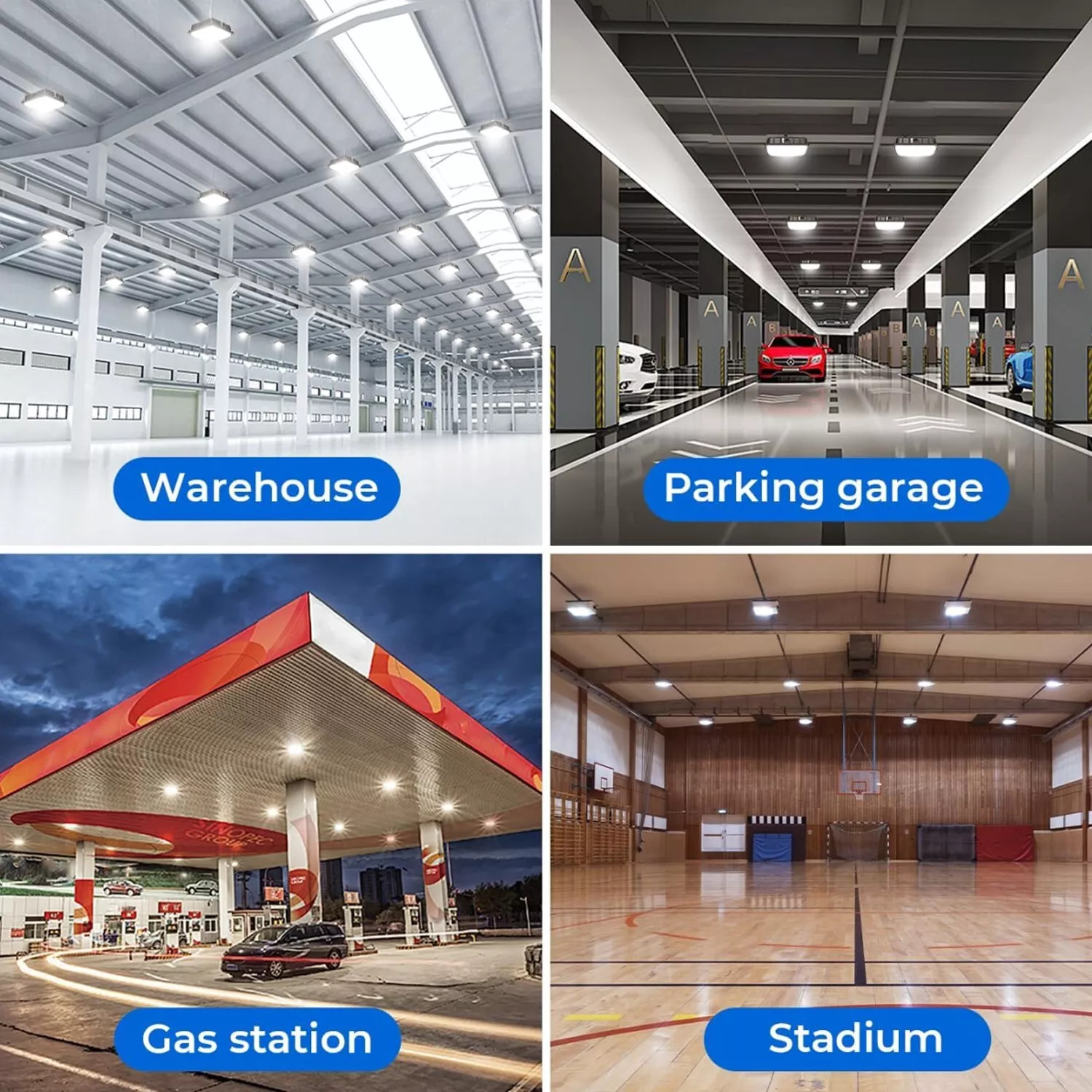 2PACK LED Canopy Light 70W for Warehouse Gas Station Carport Lighting Waterproof