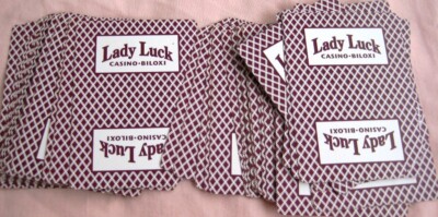 '' Bee '' Cambric Finish Playing Cards Lady Luck Casino Biloxi Vintage Original