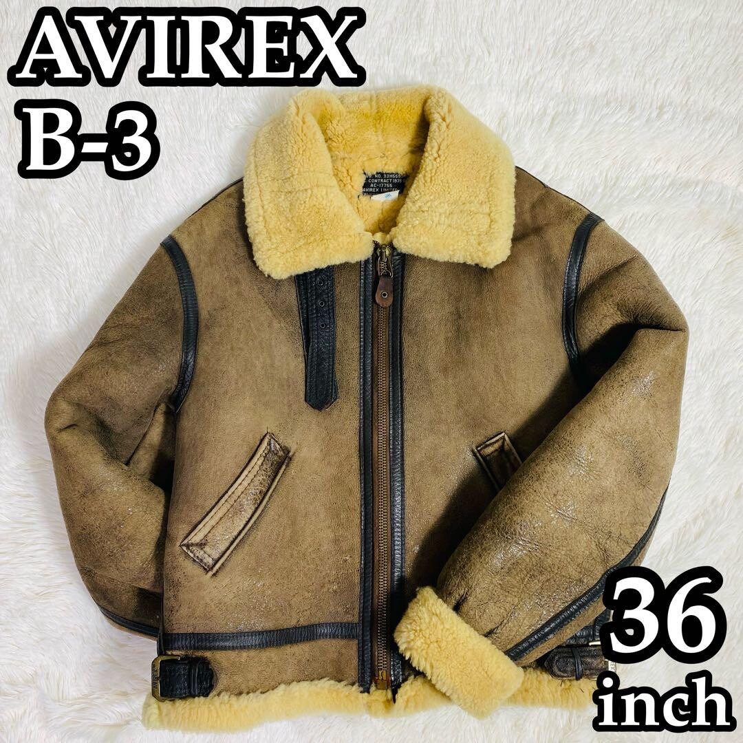 AVIREX Type B-3 Flight Mouton Leather Jacket Size 36 Made in USA  
