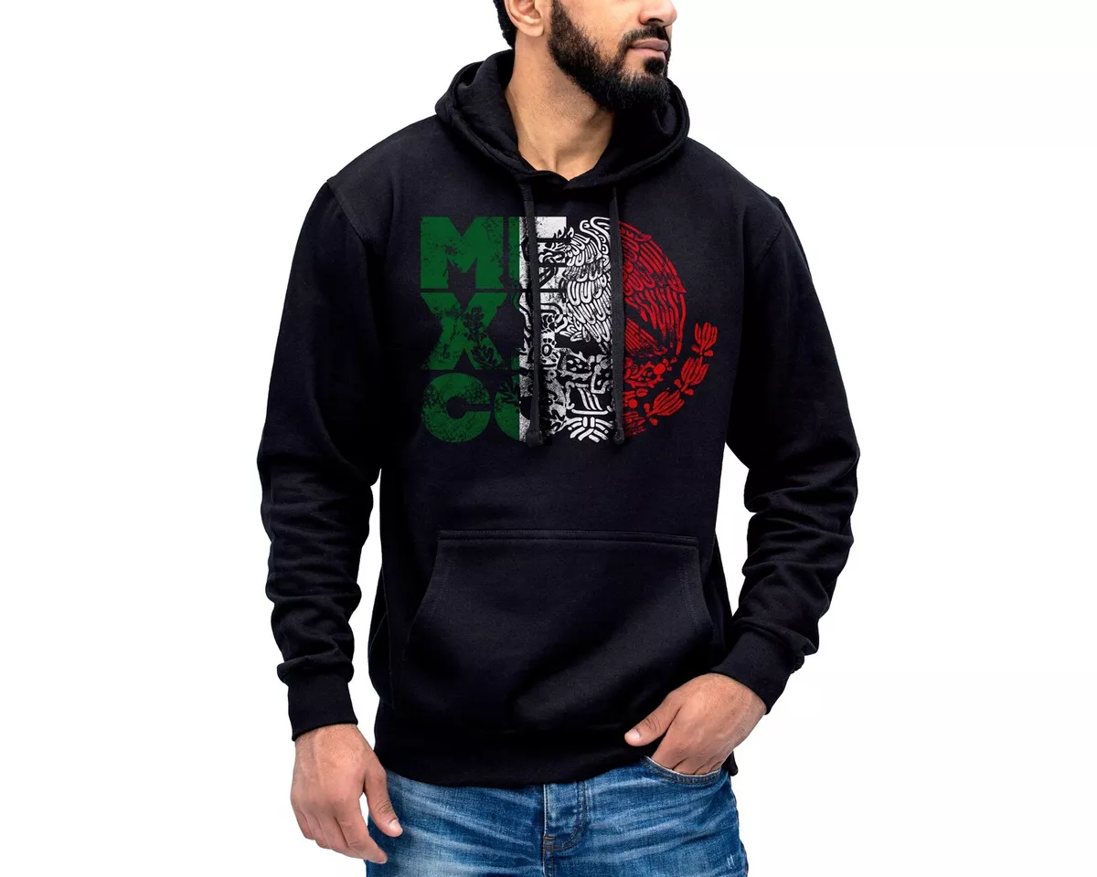 Mexico Escudo Tricolor Hoodie Sueter Con Capucha y Escudo Tricolor De Mexico