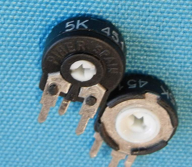 5 kOhms 0.15W Through Hole Trimmer Potentiometer 1.0 Turn Vertical Mount 10 pcs.