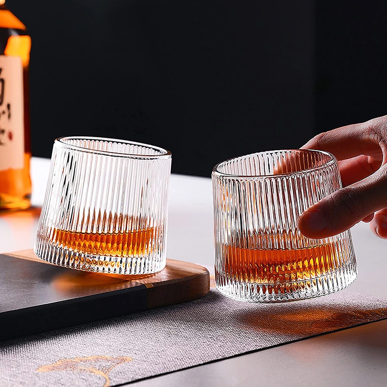 Whiskey Glasses Set of 6 Old Fashioned Cocktail Scotch Bourbon Rum Bar