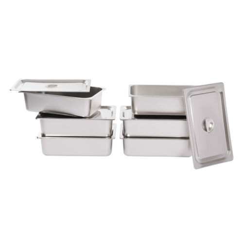 6 Pack Full-Size Deep Stainless Steel Steam Table Pans Hotel Food Prep Pan - Picture 15 of 20