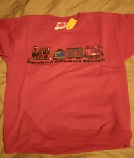 XS 4-5 RED Sweatshirt Fabric fiber Print Train on front 277205