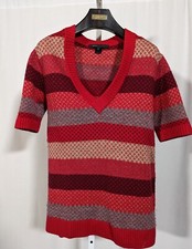 Marc Jacobs Vtg Archive Wool Fair Isle Red Knit Sweater V Neck Dress Large