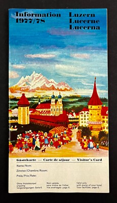 1977-1978 Luzern Lucerne Switzerland Vintage Multi-Language Travel Brochure Ads