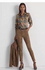 Ralph Lauren Skinny Suede Leather Pants, Women's Size 6 699 NWT