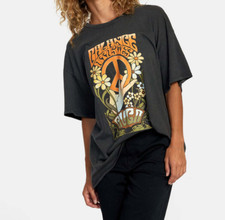 RVCA Women's Oversized S/S T-Shirt UPRISING - RVB RVCA Black - Large (12) - NWT