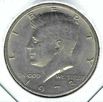 1973 Philadelphia A/Uncirculated Copper-Nickel Clad Copper Half Dollar Coin