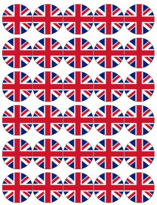 Großbritannien Flaggen x 30 Cupcake Topper Essbar Oblate Papier Fee Kuchen Topper