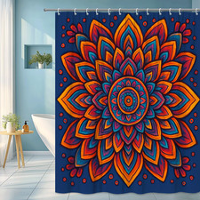 Vibrant Mandala Shower Curtain for Colorful Bathroom Decor
