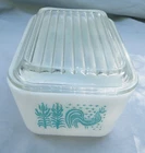 Vintage Pyrex Amish Rooster Butterprint Refrigerator Dish W/ Lid
