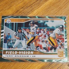 2021 Donruss Elite Football Field Vision Green Terry Bradshaw #FV7 In Toploader 