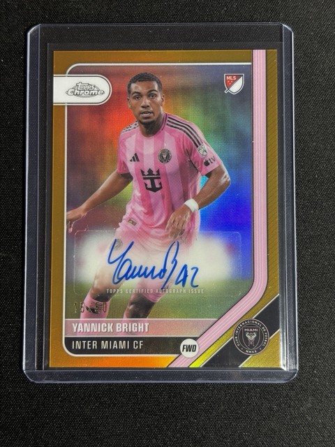 Yannick Bright 2026 Topps Chrome MLS True Gold Refractor Auto /50 INTER MIAMI CF