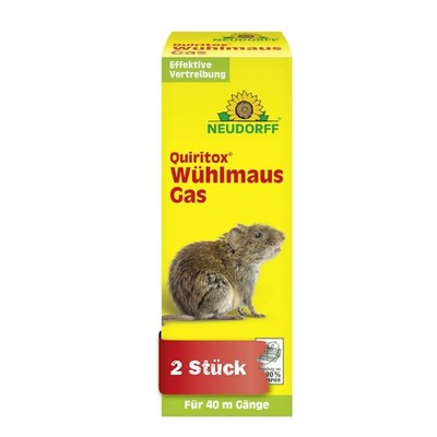 Neudorff Quiritox WühlmausGas - 2 Kartuschen - Maulwurf Wühlmaus Vertreiben 